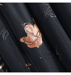 Embroidered Mesh Tulle Skirt – Vintage Floral A-Line Design