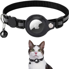 Reflective Pet Collar with AirTag Holder – Adjustable for Cats & Small Dogs