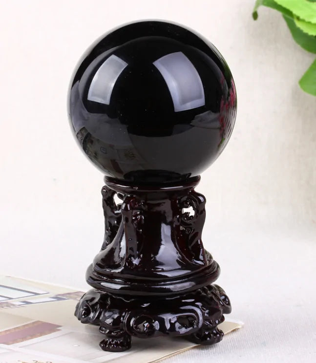 Obsidian Stone Crystal Ball Home Decoration