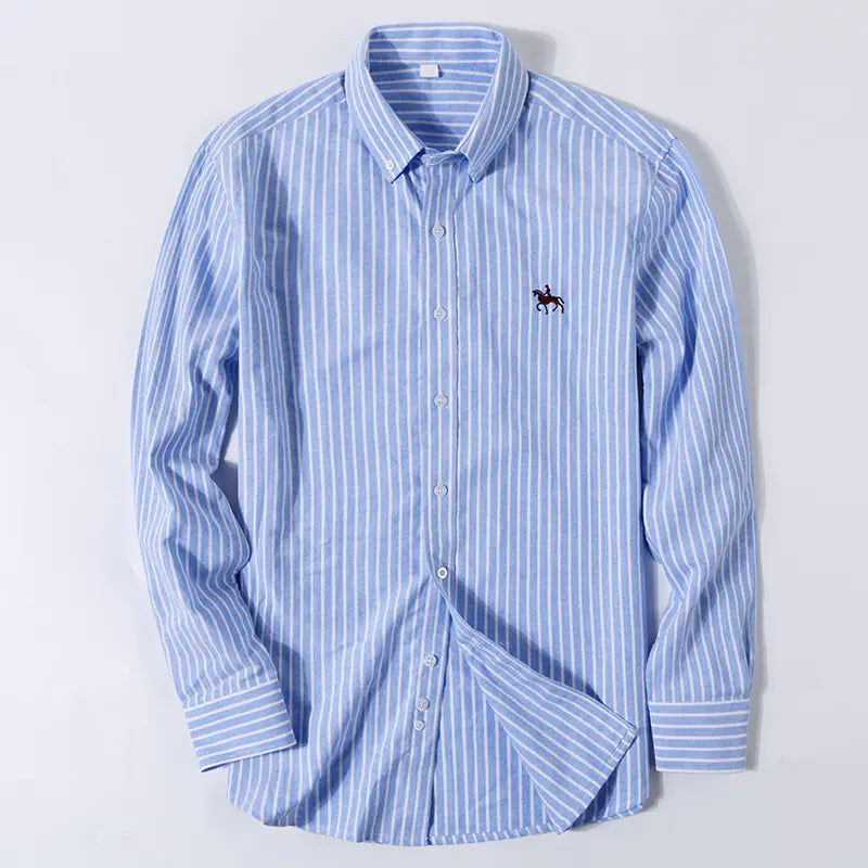 Men’s Long-Sleeve Oxford Shirt – 100% Cotton Formal Shirt