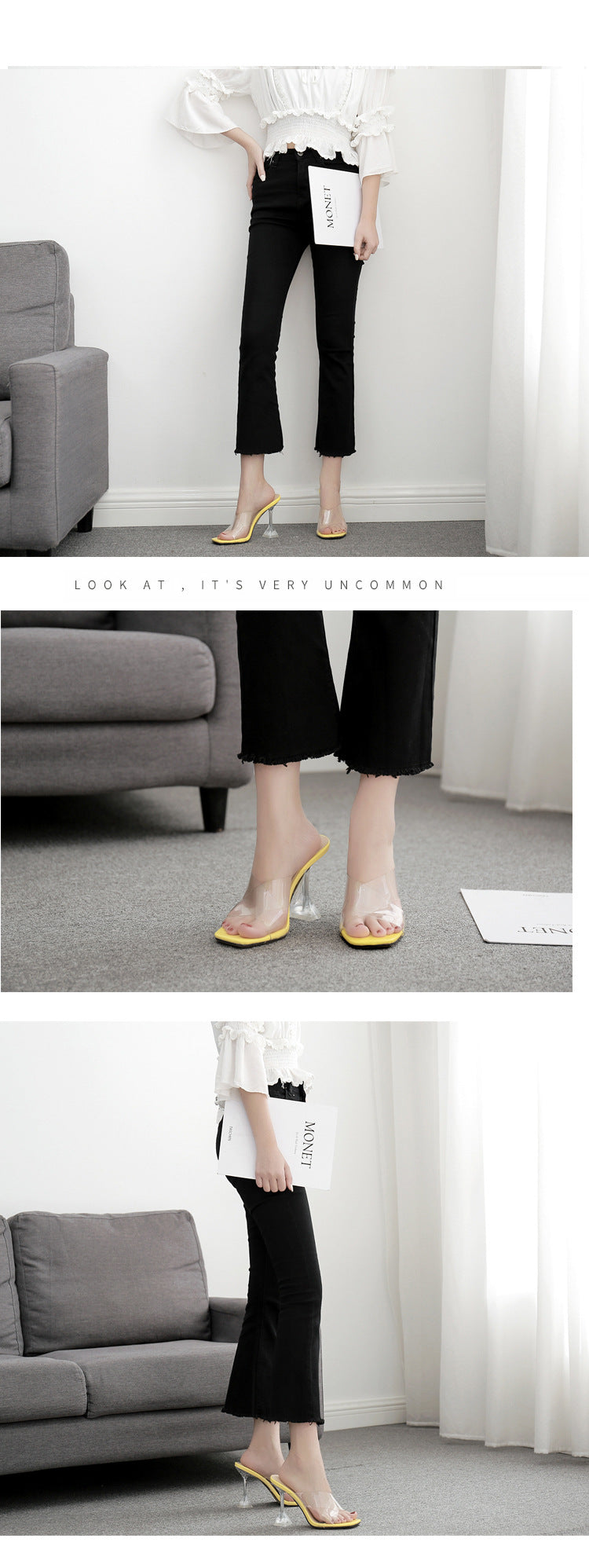 Sleek PVC Strap Stiletto Sandals