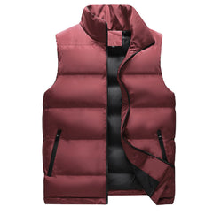 Neck Protection Zipper Men Winter Vest