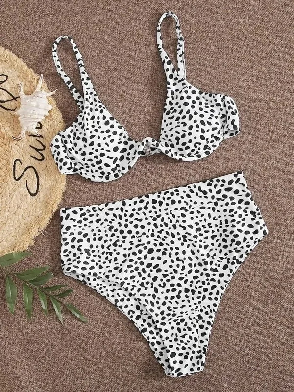 Leopard Print High Waist Bikini