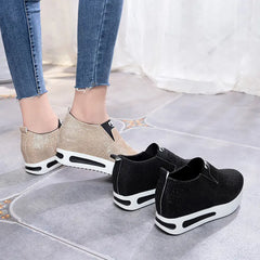 Round Toe Solid Color Casual Women's Platform Shoes