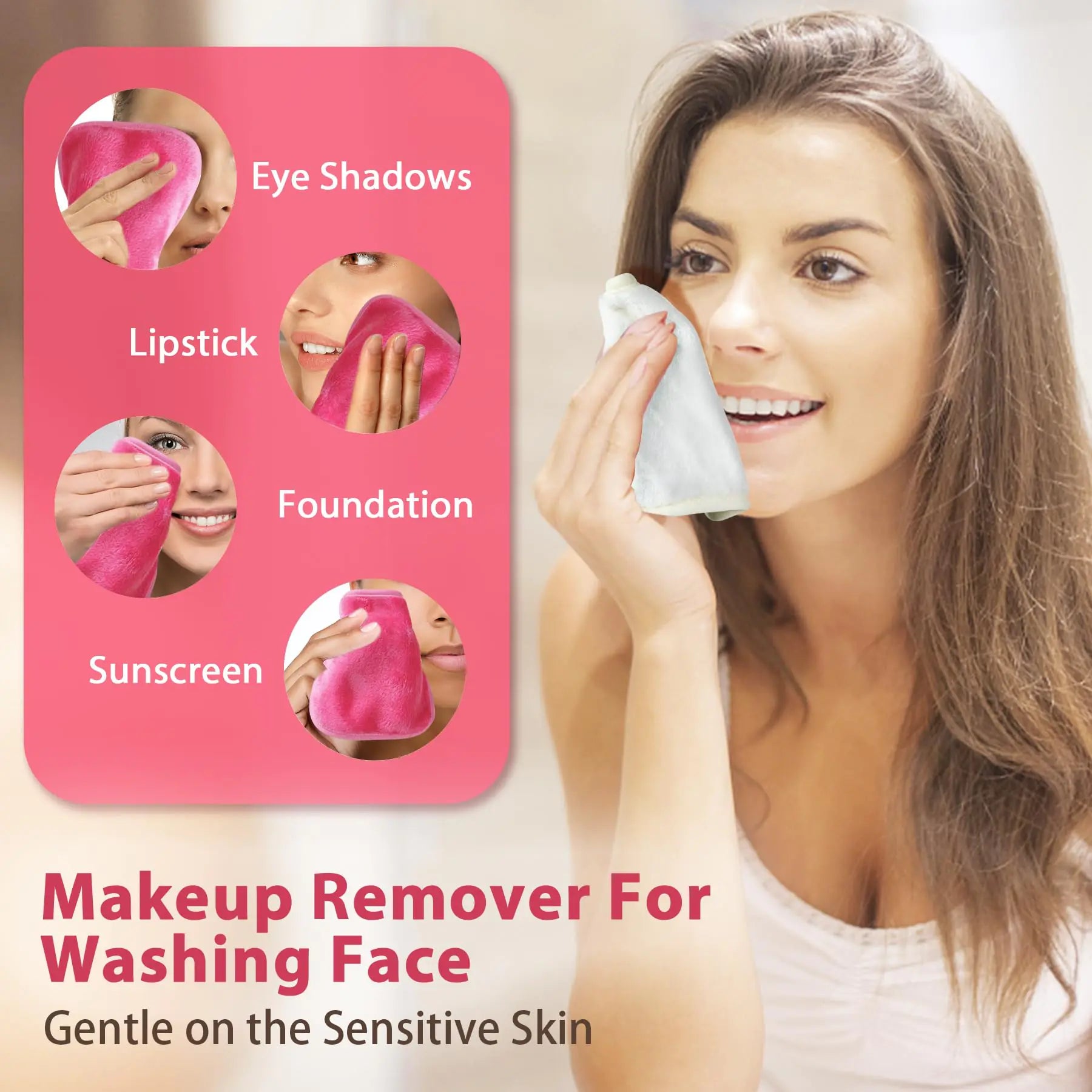 Reusable Makeup Removing Microfiber Cloth for Sensitive skin - pack of 12