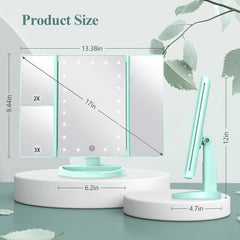 Makeup Lighted Mirror, 2X 3X 10X Magnification
