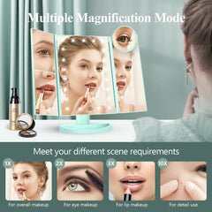 Makeup Lighted Mirror, 2X 3X 10X Magnification