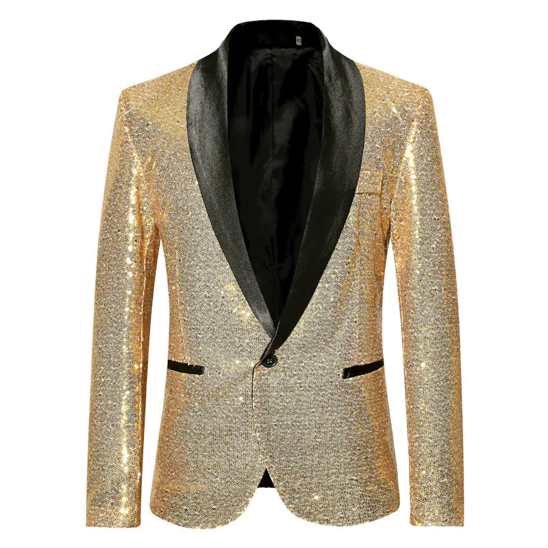 Men's Solid Color Sequin Show Suit Jacket