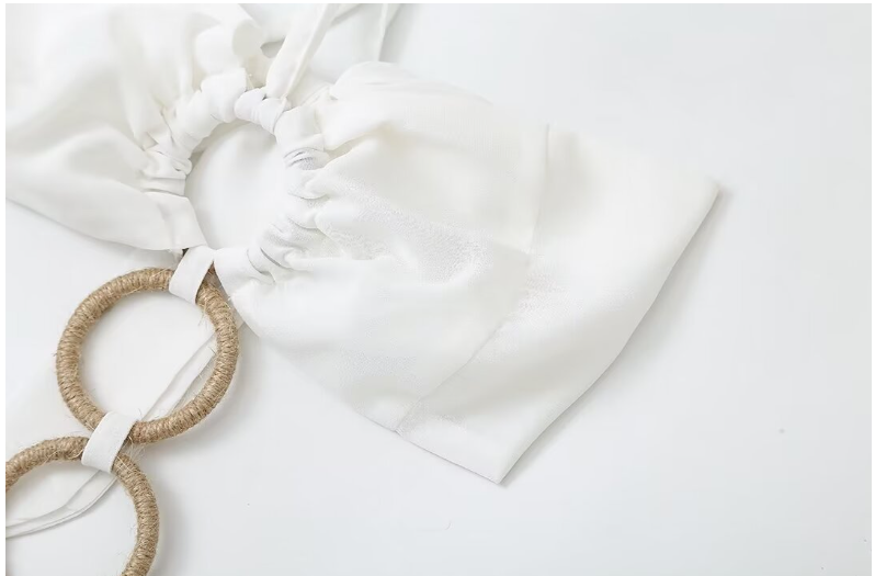 Maldives Chiffon Summer Dress – French-Style Ring Strap in Off-White