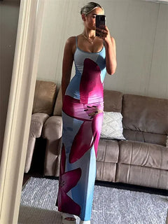 Floral Spaghetti Strap Maxi Dress β Slim Fit Summer Dress