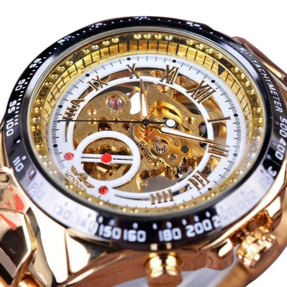 Men's Mechanical Sport Golden Watch