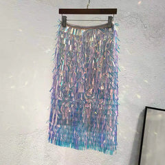 Sequin High-Waisted Pencil Skirt