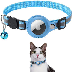 Reflective Pet Collar with AirTag Holder – Adjustable for Cats & Small Dogs