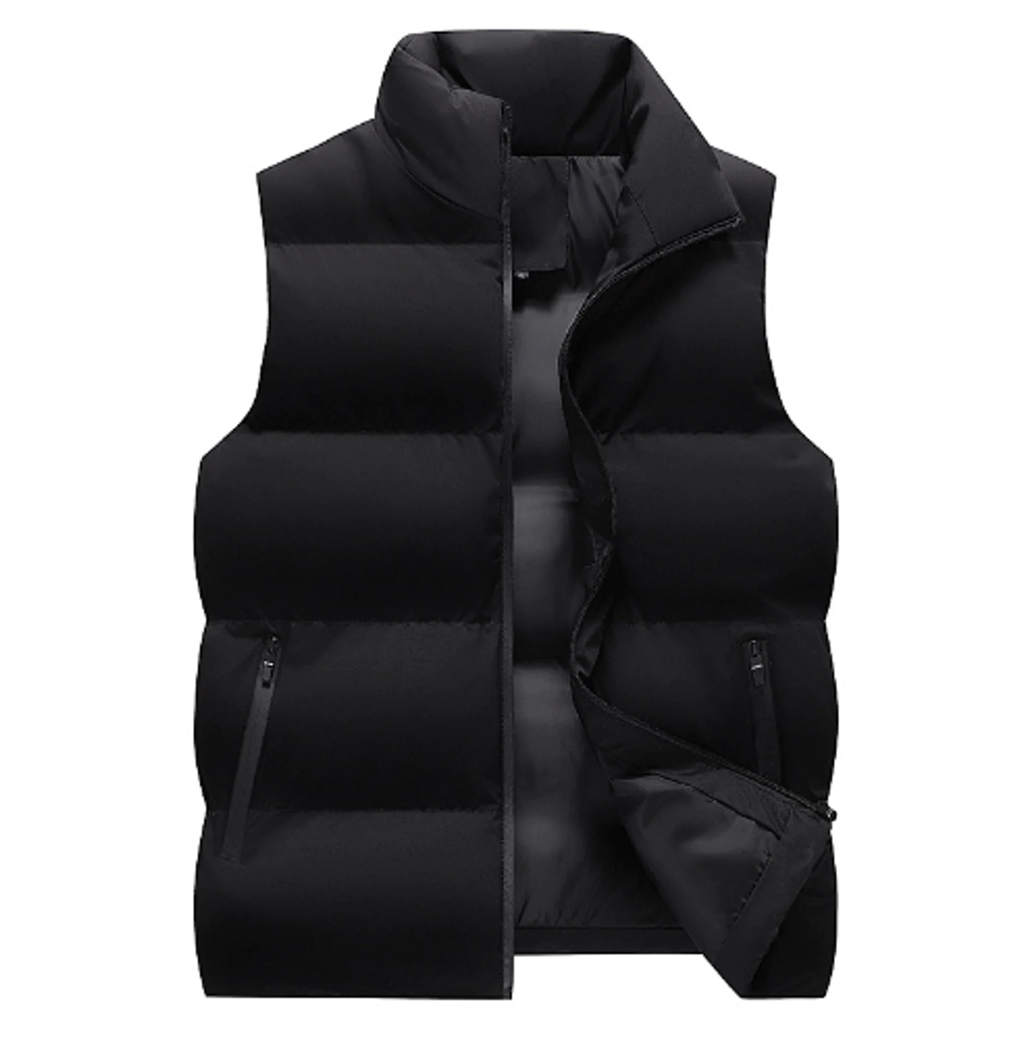 Neck Protection Zipper Men Winter Vest