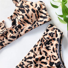 Leopard and Snake Print High Waist Bikini