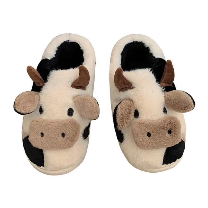 Home Cow Fur Cotton Slippers