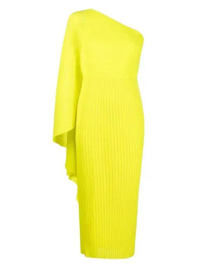 Asymmetrical Pleated Bodycon Dress – One-Shoulder Midi Dress