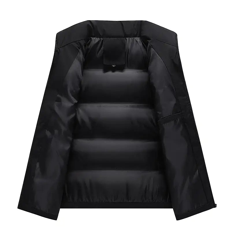 Neck Protection Zipper Men Winter Vest