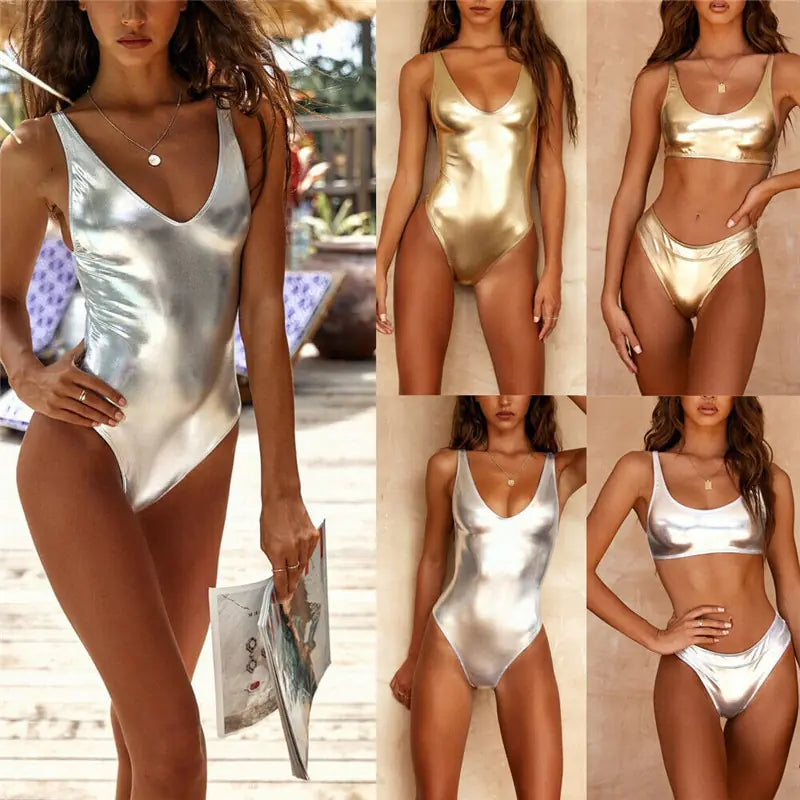 Shiny Metallic Beachwear