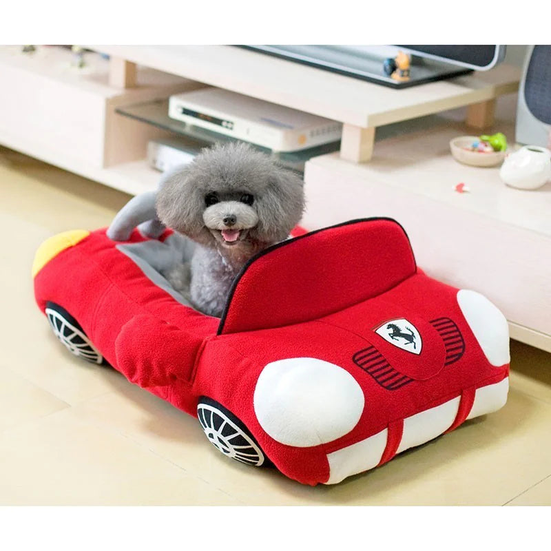 Luxury Car-Shaped Pet Bed – Plush Travel Nest for Small Dogs & Cats