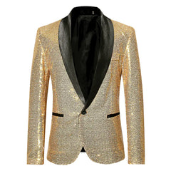 Men's Solid Color Sequin Show Suit Jacket