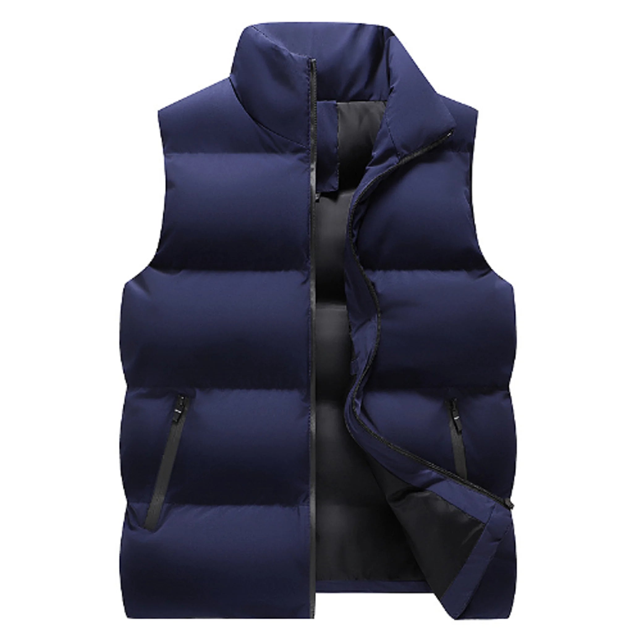 Neck Protection Zipper Men Winter Vest