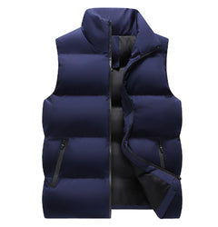 Neck Protection Zipper Men Winter Vest