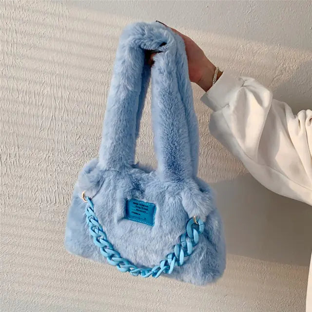 Fluffy Faux Fur Soft Shoulder Bag
