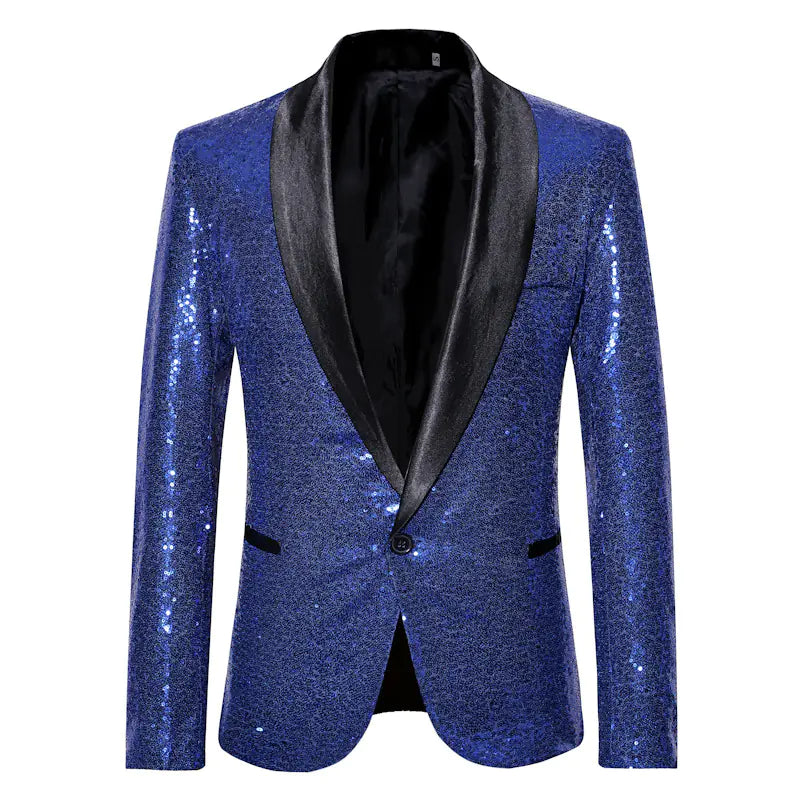Men's Solid Color Sequin Show Suit Jacket
