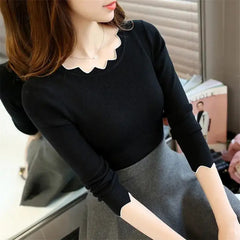 Long-Sleeved Sweater Slim Shirt