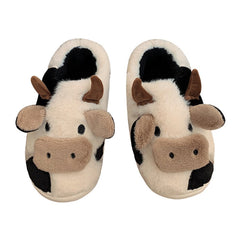 Home Cow Fur Cotton Slippers