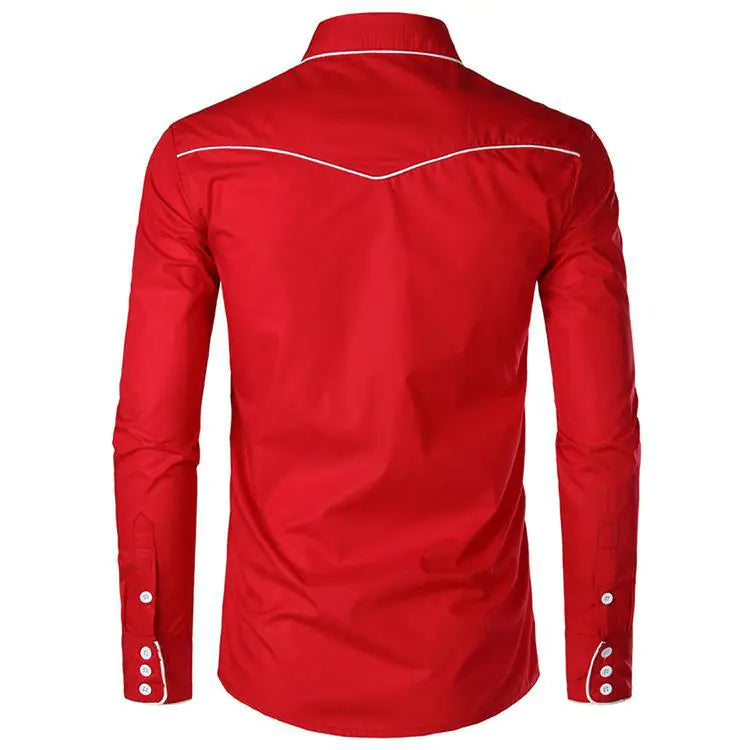 Men's Embroidered Western Style Shirt