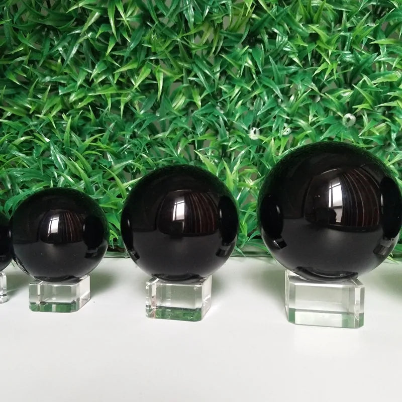 Obsidian Stone Crystal Ball Home Decoration