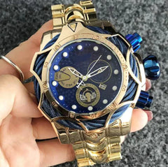Golden Waterproof Quartz Luxury  Watch