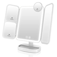 LED Magnifying Makeup Mirror with Adjustable Rotation