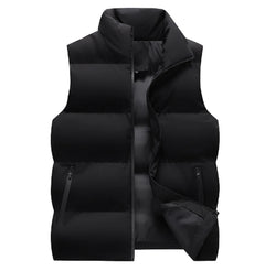 Neck Protection Zipper Men Winter Vest