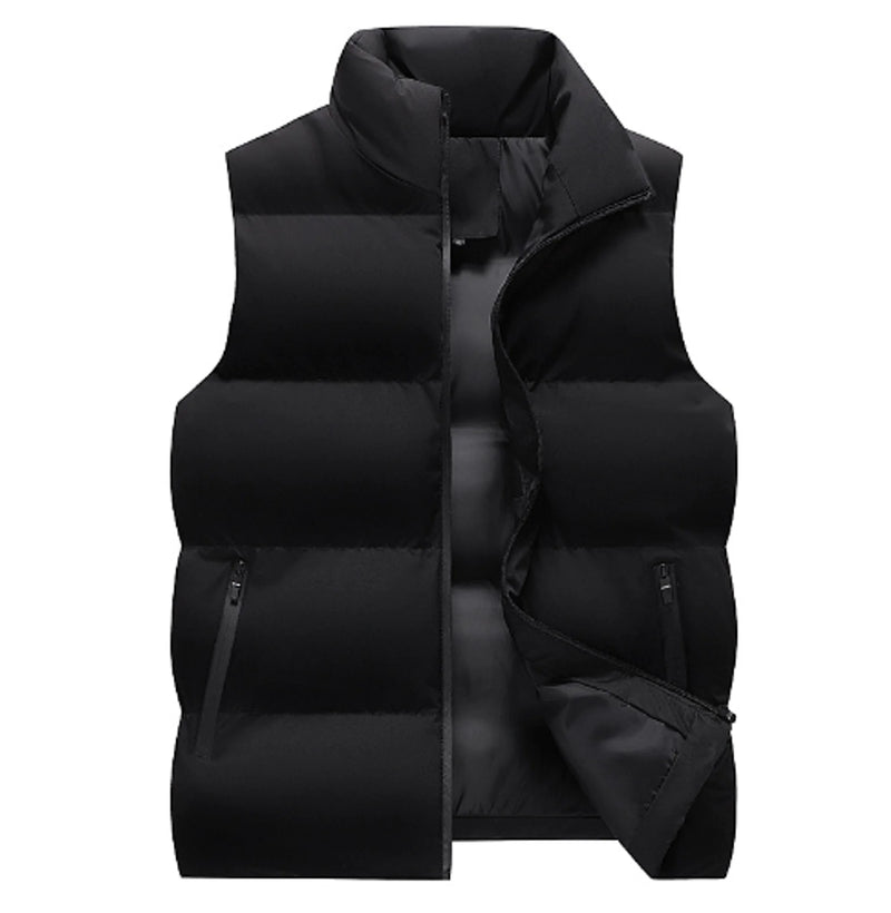 Neck Protection Zipper Men Winter Vest