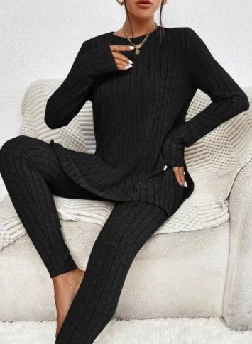 knitted Sweater & Trousers Suit