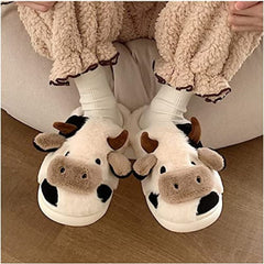 Home Cow Fur Cotton Slippers