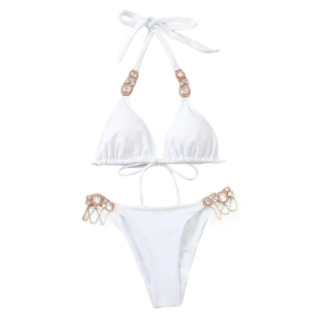 Rhinestones Swimsuit Bikini