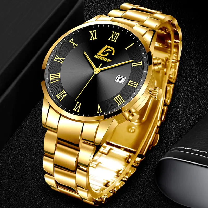 Gold and Blue Men's Watch