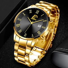 Gold and Blue Men's Watch