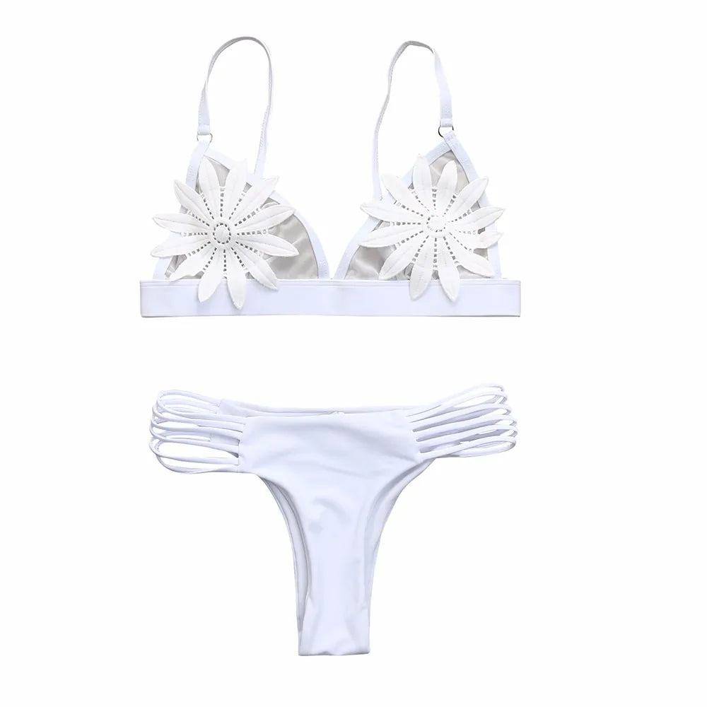 See-Through Floral Bikini