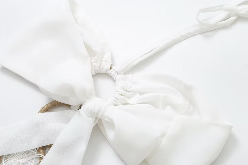 Maldives Chiffon Summer Dress – French-Style Ring Strap in Off-White