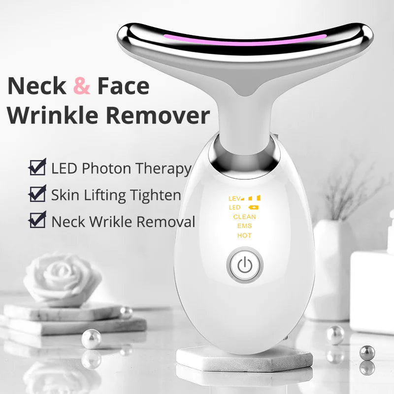 LED Microcurrent Neck and Face Lifting Massager – Anti-Wrinkle Rejuvenation Tool