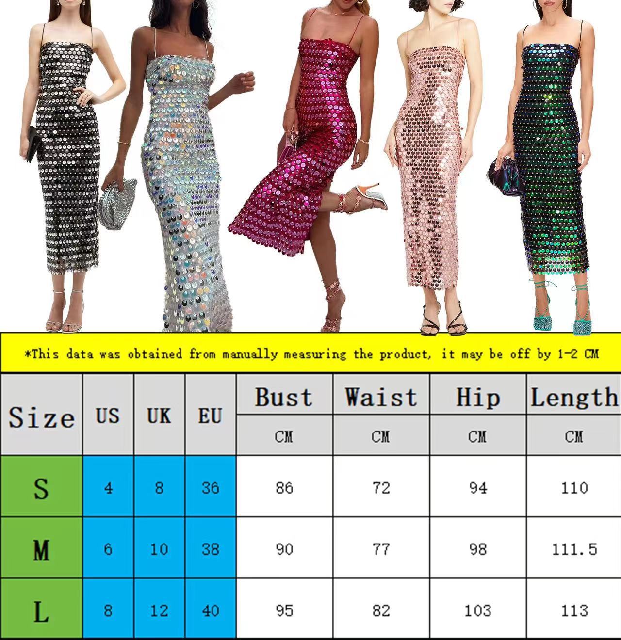Shimmer & Stun – Spaghetti Strap Sequin Gown with Back Slit