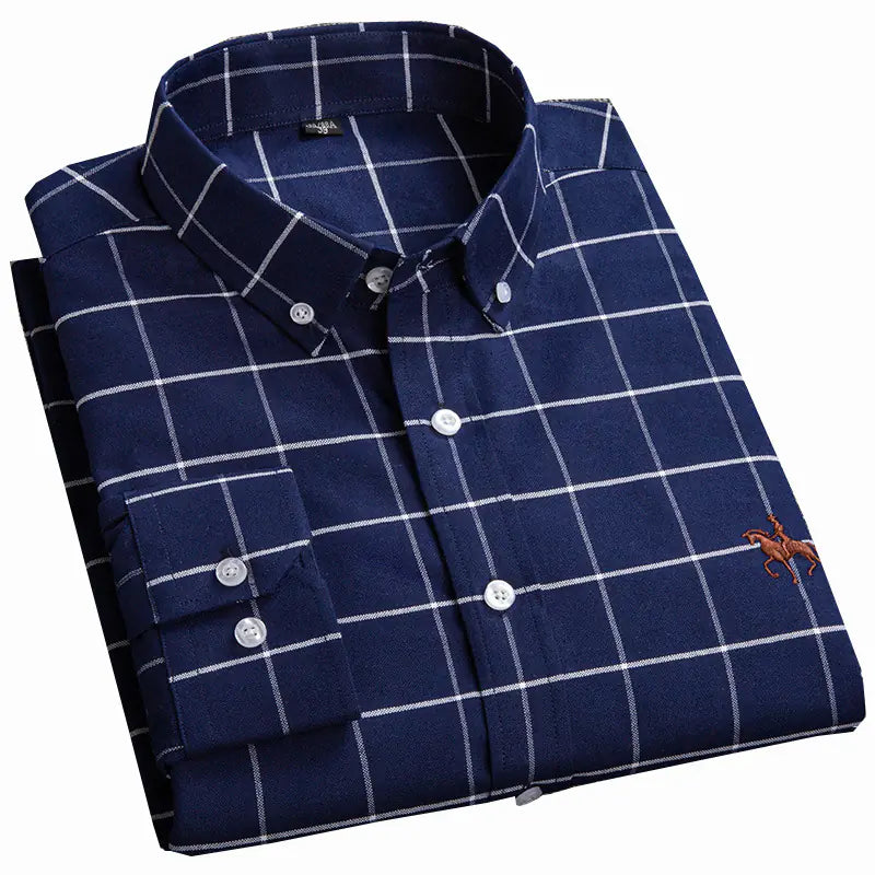 Men’s Long-Sleeve Oxford Shirt – 100% Cotton Formal Shirt