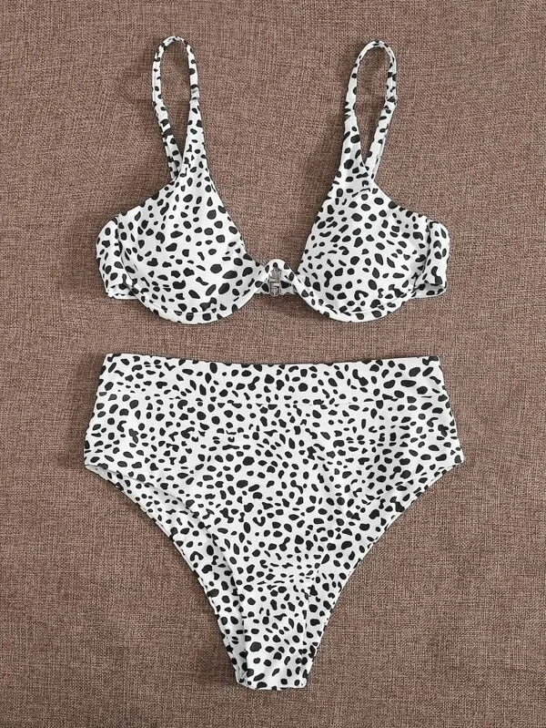 Leopard Print High Waist Bikini