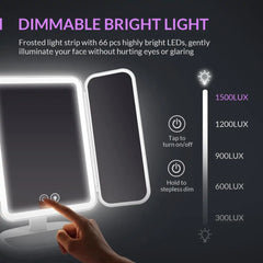 LED Magnifying Makeup Mirror with Adjustable Rotation