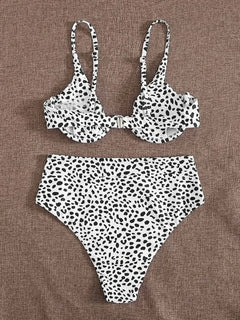 Leopard Print High Waist Bikini